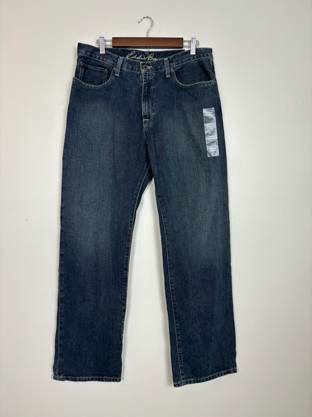 Eddie Bauer Jeans Mens 34X32 Blue Mid Rise Relaxed Full Leg 100% Cotton Denim